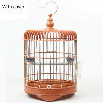 

With Cover Plastic Bird Cage for Small Bird Tit Bamboo Bird Cages House Outdoor Hanging Decoration Hanging Shells Bird Nest Bed