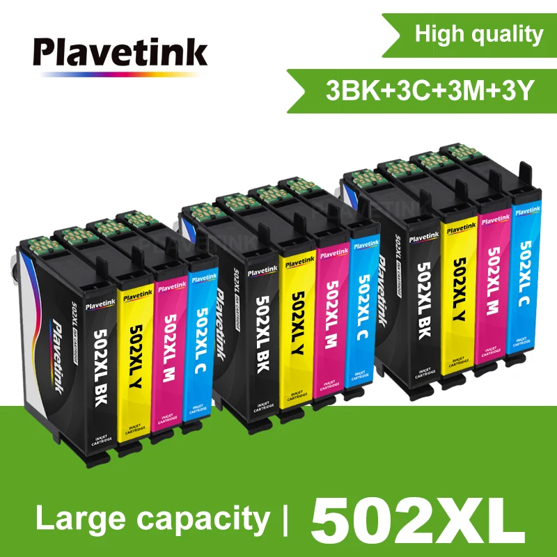 Plavetink совместимые чернильные картриджи для 502XL E-502XL T502 Epson Expression Home XP-5100