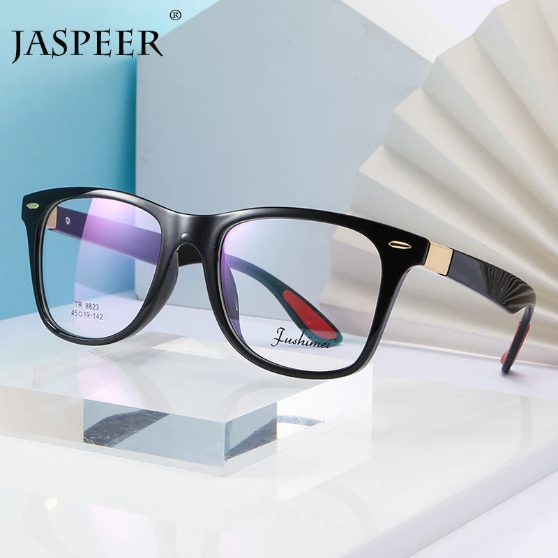 JASPEER TR90 мужские и женские очки модные плоские прозрачные квадратные Роскошные