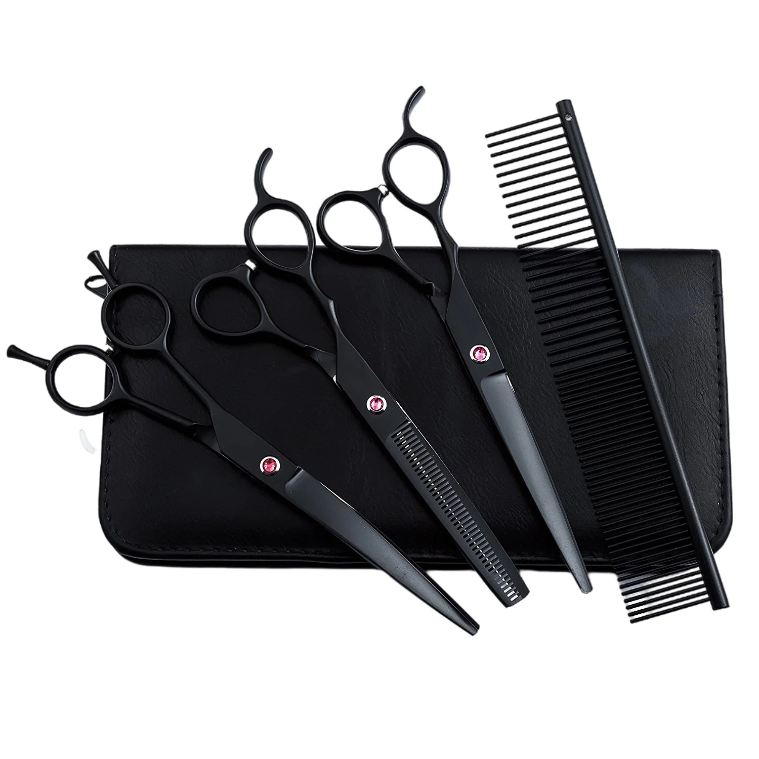 

7 Inch Black 9CR Stainless Steel Salon Hairdresser Barber Haircut Left Handed Hair Scissors Set