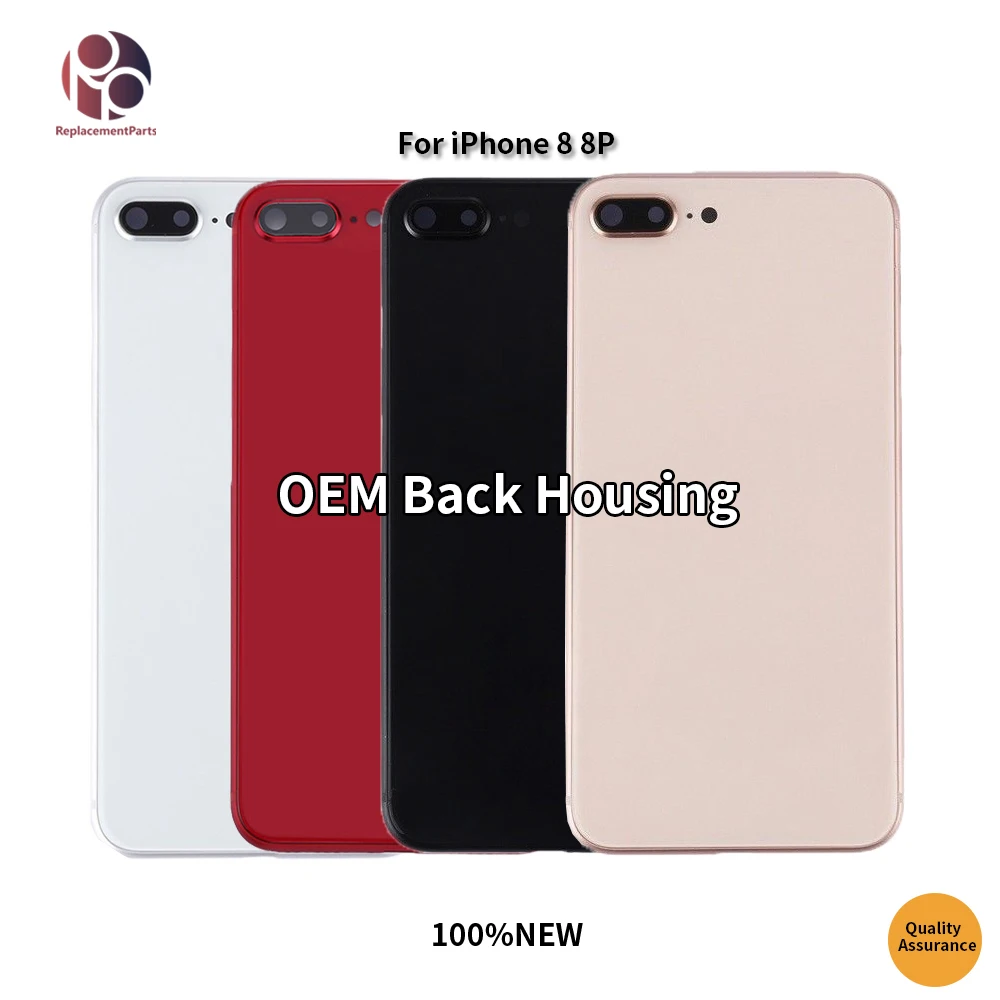 

5Pcs Battery Back Cover For iphone 8 Plus 8G Rear Door Housing Case Replacement Parts with Adhesive Sticker + Camera Glass Lens