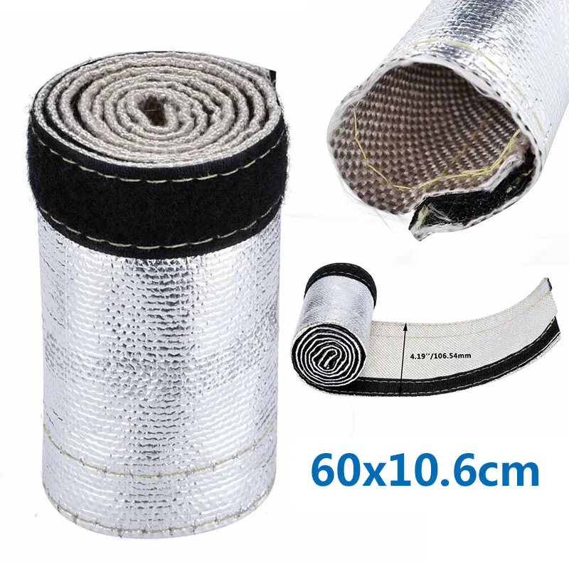 Universal Glass Fibre Metallic Heat Shield Sleeve Insulated Wire Hose Cover  Wrap Loom Tube Cover Shroud 2Ft X 4.2 Car Parts