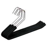 Promotion! Open End Trouser Hangers Slack Pant Hanger with Non-Slip Foam Coated Black 5-Pack 1