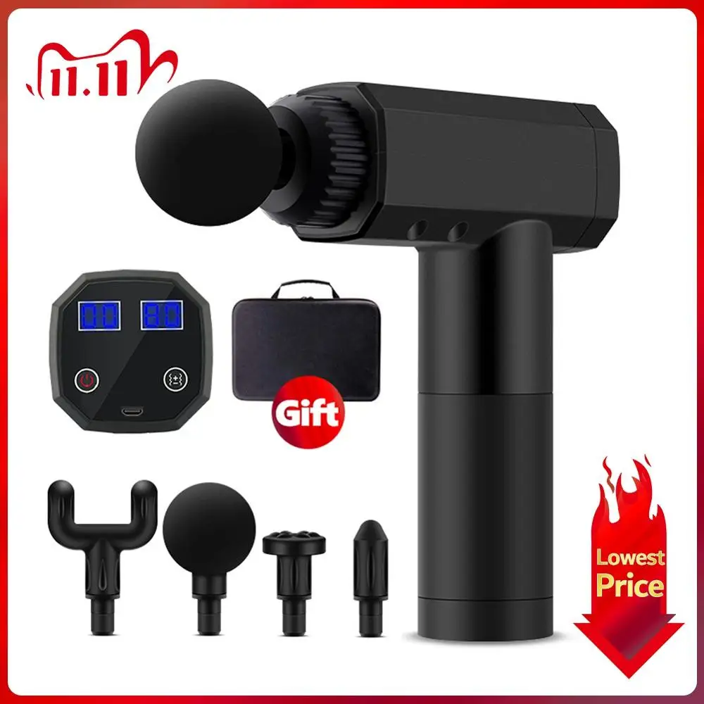

LCD Display Massage Gun Electric Deep Tissue Muscle Relaxation Body Massager Slimming Shaping Relief Pain Fascia Gun Percussion