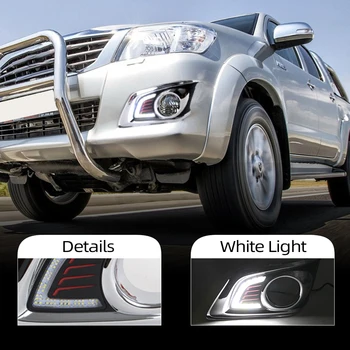 

CSCSNL 2Pcs DRL For TOYOTA HILUX VIGO CHAMP 2012 2013 2014 Daytime Running Light car styling Fog Lamp 12V