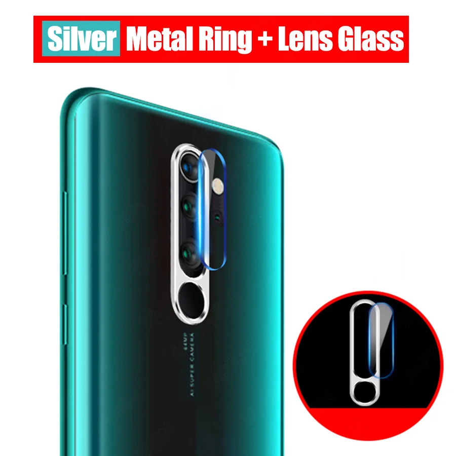 Tempered Glass For Xiaomi Redmi Note 8 7 Pro Case on Xiomi Redmi 8 Note8 Note7 Pro Cover Glass Camera Lens Protector Ring Cover - Цвет: Серебристый