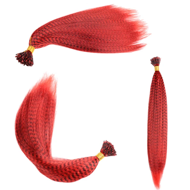 Feather  hair Colored Strands of Hair Extension False Rainbow Overhead Fake Coloring feather for Hair Synthetic 1