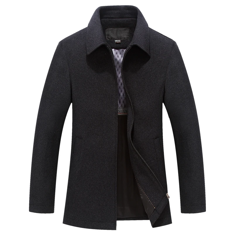 

Nice Tide Men Winter Wool Coat Casual Slim Fit Autumn Fashion Square Collar Warm Outerwear Woolen Jacket Men Overcoat Pea Coat