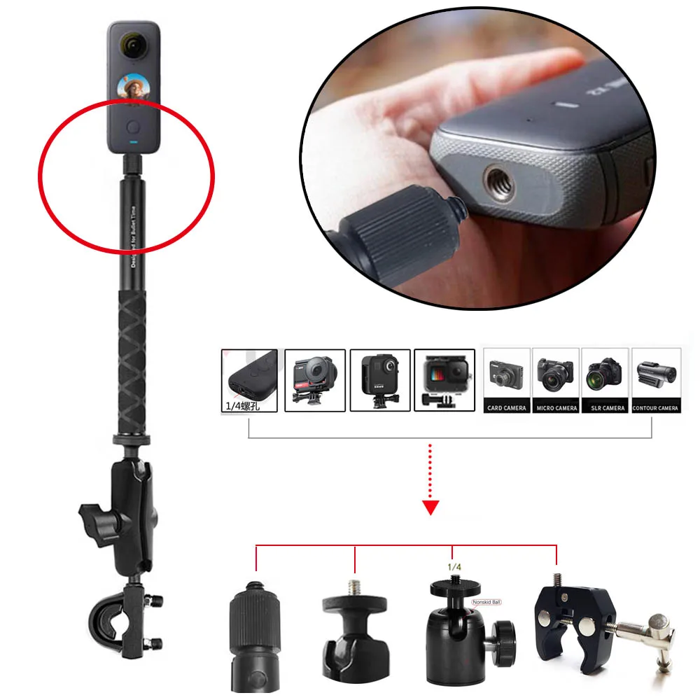 PULUZ PU817 Moto Bici Selfie Stick Supporto Manubrio Staffa per Fotocamera Regolabile 27.9cm113.5cm – acquista a prezzi convenienti sul marketplace