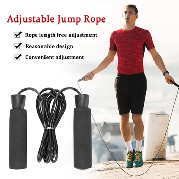 

Adjustable Jump Rope Fitness Skipping Rope Soft Foam Handles Tangle-free for Exercise Workouts Speed Endurance Training