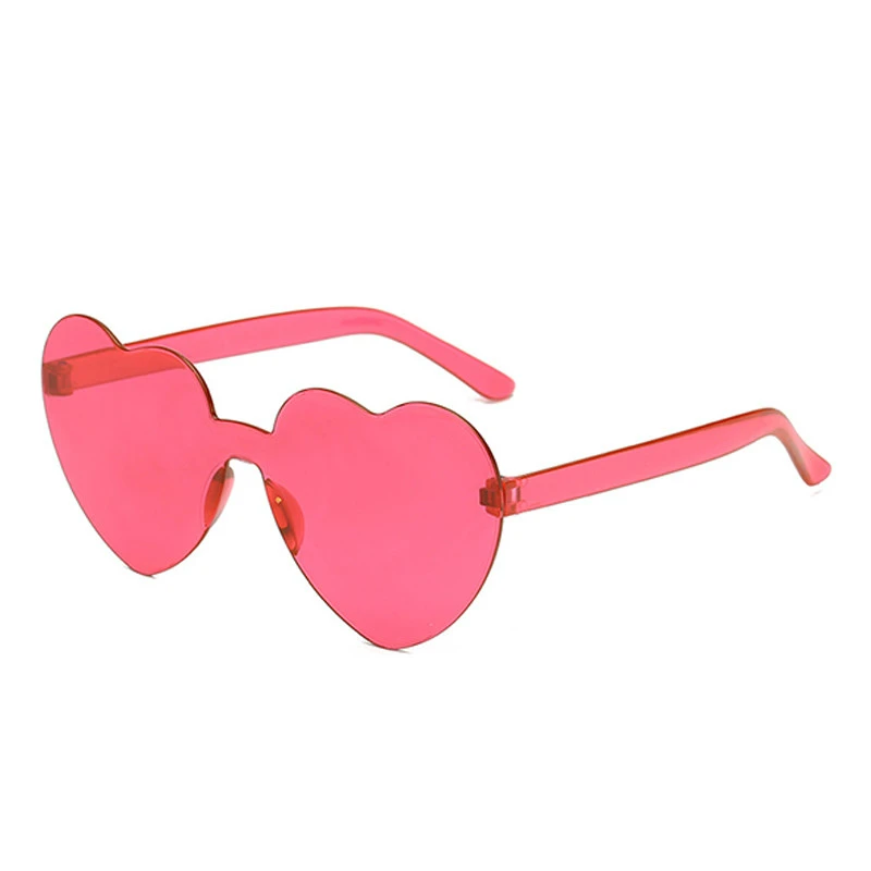 square sunglasses women Heart-shaped Frameless Woman Sunglasses Candy Color Dazzling Color Transparent Polarized Lens Trend Personality Girl Sunglasses reader sunglasses