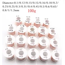 0,12 мм 0,25 мм 0,5 мм 1 мм 1,25 мм медный провод Магнитный провод эмалированный медный обмоточный провод катушка медный провод обмоточный провод вес 100 г