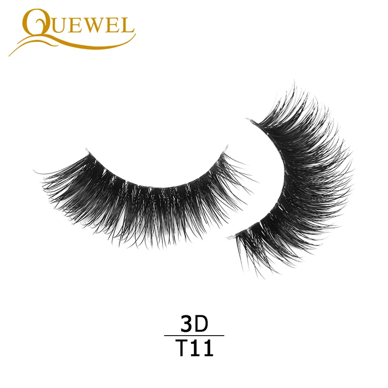3D-T11 Quewel норковые прозрачные накладные ресницы 3D-T14 прозрачная лента норковые ресницы драматические объемные ресницы натуральный кристалл инструмент для макияжа - Цвет: 3D-T11