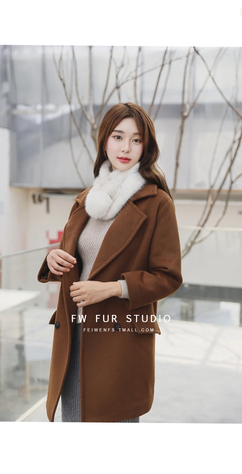Женский нагрудник из меха норки на осень и зиму, теплый лисий мех
