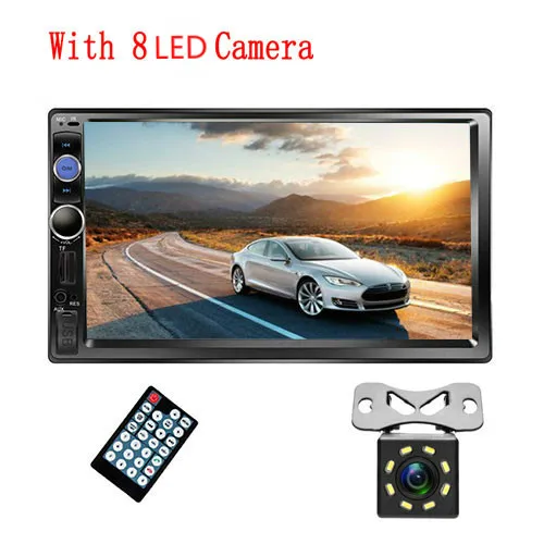 8 LED CAM 2 din автомагнитола Bluetooth аудио мультимедийный плеер " цифровой дисплей MP5 USB SD FM 2din Стерео Авторадио резервный монитор - Цвет: 8 LED CAM