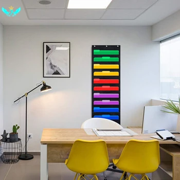 

10-layer Oxford Cloth Door Book Magazine Ten-layer Document Storage Hanging Bag Office Folder Storage Bag Organizer HTML