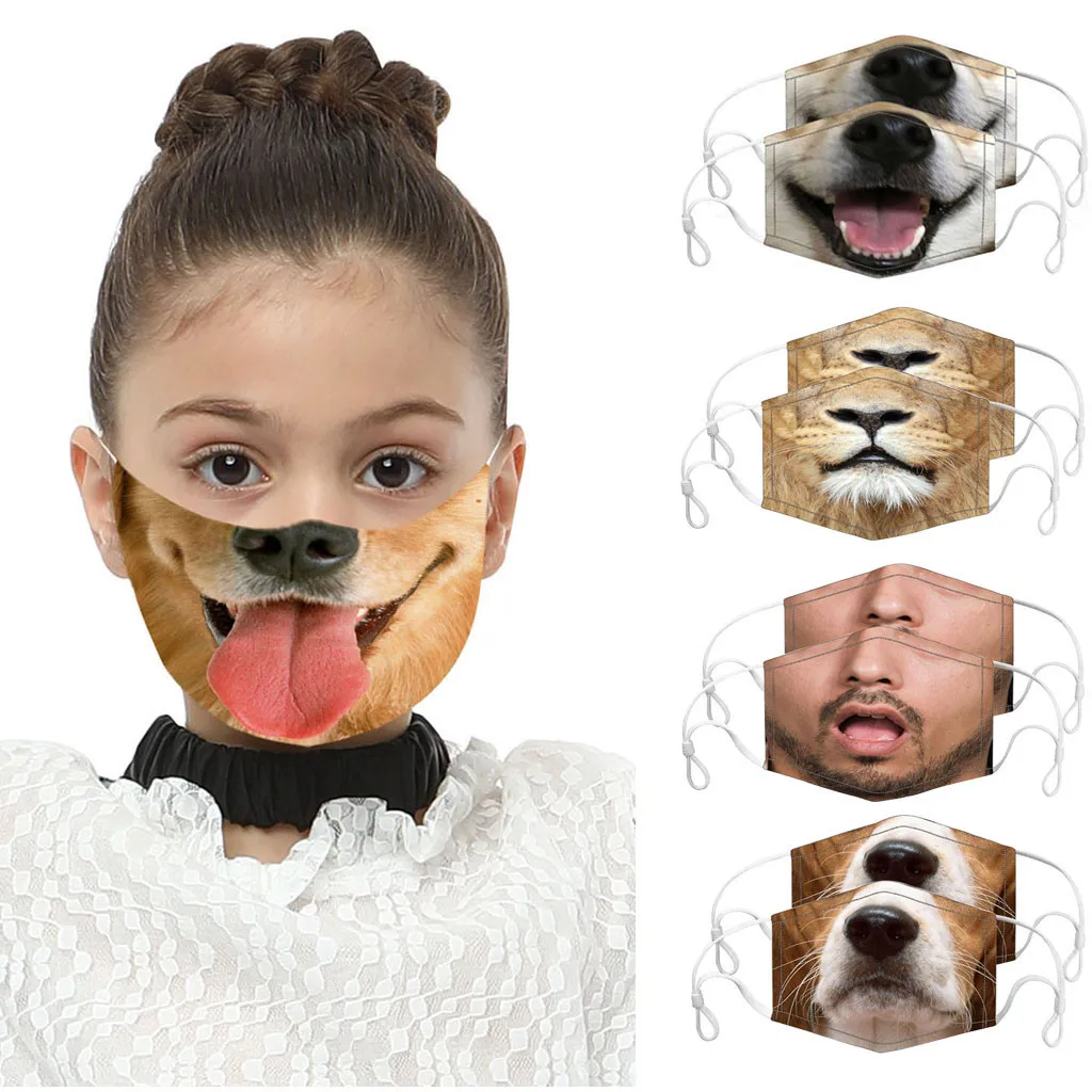 2PCS Cosplay Mask Cartoon 3D Masks With 4PC Gasket Face Filter PM2.5 Mouth-Muffle Washable AntiDust Mask#0810 | Красота и здоровье