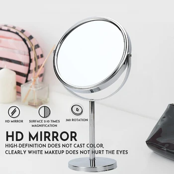 

Mini Makeup Mirror Vanity Mirror Double Side Magnifying Mirrors Small Desktop Miroir Little Standing Tabletop Cosmetic Mirror