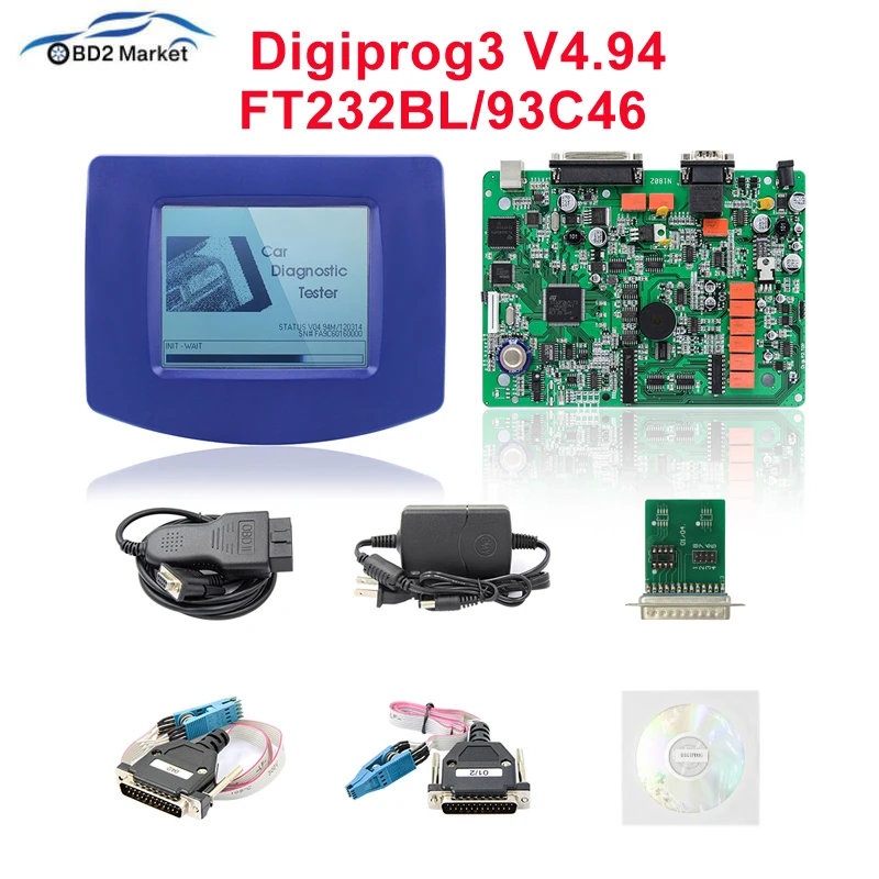 Digiprog3 Digiprog 3 V4.94 OBD2 ST01 ST04 кабель коррекция пробега на одометре инструмент Digiprog III FTDI FT232BL+ 93C46 одометр спидометр сканирования