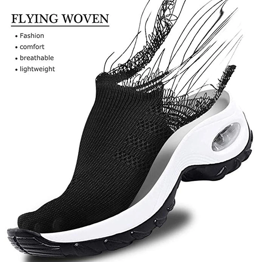 Женская прогулочная мягкая обувь; обувь из сетчатого материала для бега; Модные слипоны на платформе; кроссовки с воздушной подушкой; Современная танцевальная обувь для спортзала