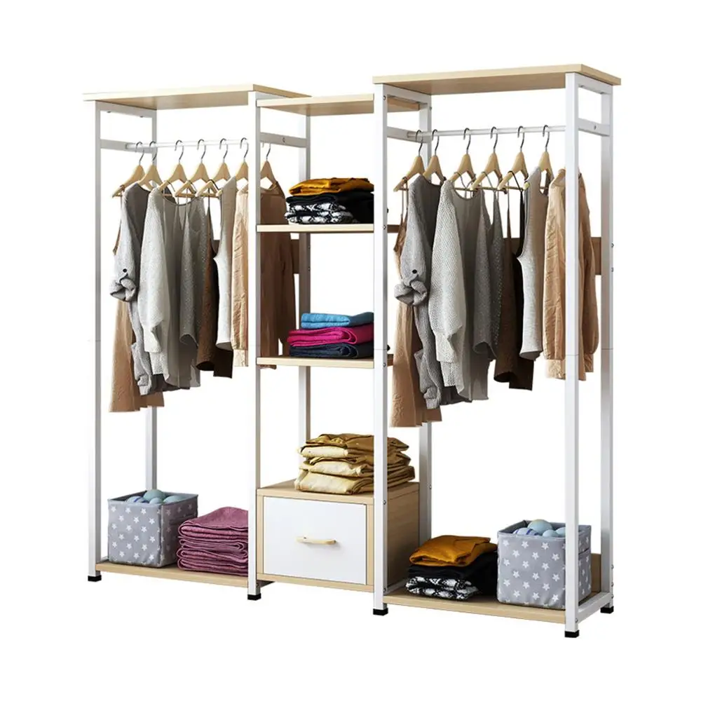 Double Open Wardrobe Drawer Storage Unit Large Hanging Rail Clothes Organiser Household Hanger Coat Rack Standing Coat Rack Uk Aliexpress Home Garden