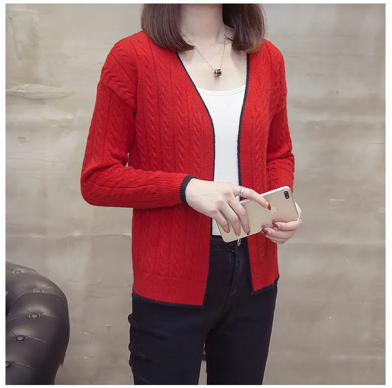 Cardigan de Malha Comprida com Decote em v Peonfly Feminino Outono Manga Camisola Cardigan Ponto Aberto Puxar Femme Azul 2021 21 High Quality Moda Feminina