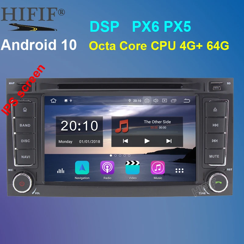 Автомобильный DVD-плеер Octa Core Android 10 2 din 7 дюймов для VW Touareg Multivan T5 2004-2011 GPS 4G Bluetooth