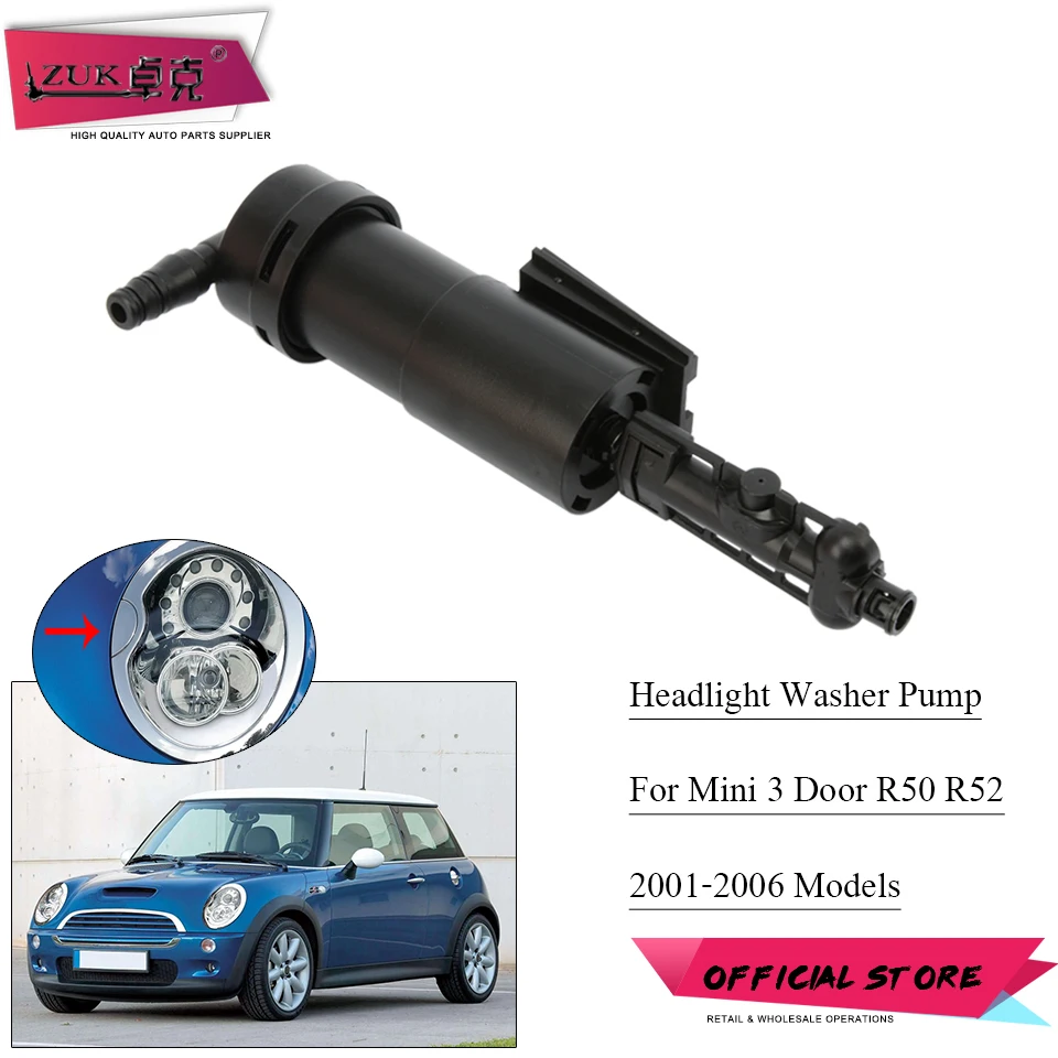 

ZUK очистки фар НАСОС ДЛЯ BMW MINI One Cooper R50 R52 R53 2001-2006 Глава лампы высокого давления привод струи воды Spayer