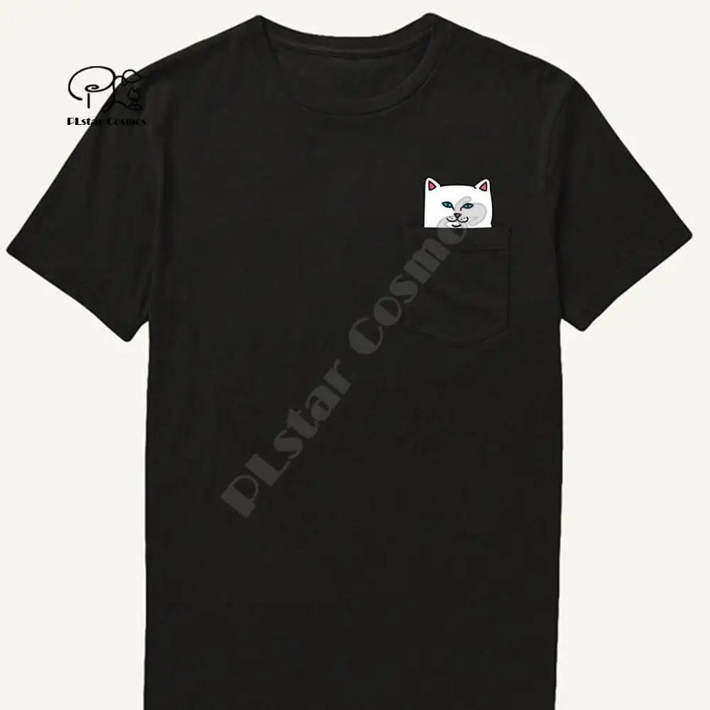 Herren T Shirt Mode Marke Neue tasche katze Cartoon druck t-shirt männer shirts Hip hop tops lustige Harajuku tees Stil-2