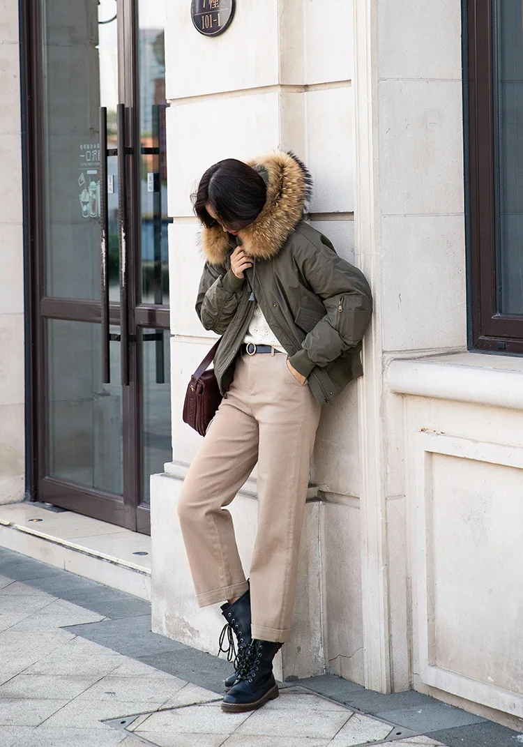 Куртка-бомбер, теплая женская пуховая парка, шапка, белая куртка-пуховик с воротником из меха енота, роскошная зимняя армейская куртка с капюшоном из натурального меха