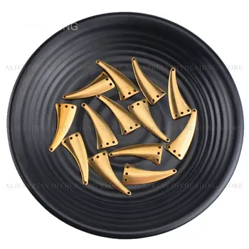 

10-500 Pcs Connector Earring Component Finding Online Wholesale Multi Holes Long Fan Geometric Charms for Making Jewelry