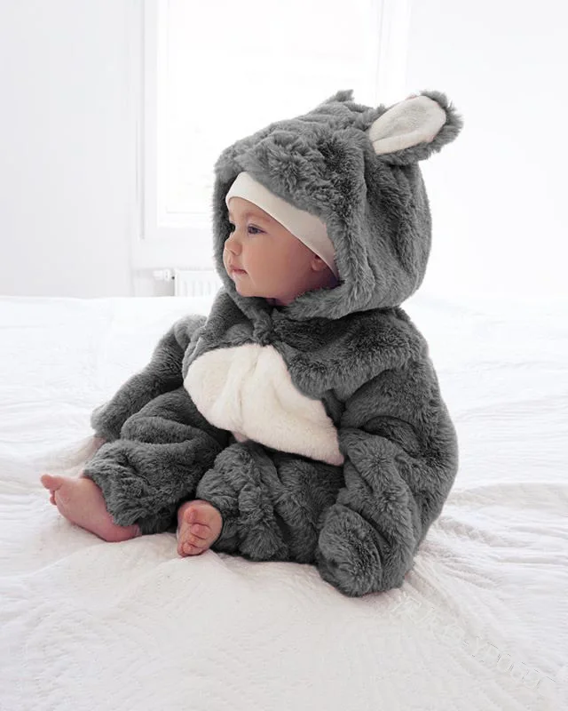 Winter Baby Christmas Romper Baby Rompers Newborn Baby Clothes Kids Jumpers Children Jumpsuits Baby Girl Clothes Boy Rompers - Цвет: Gray