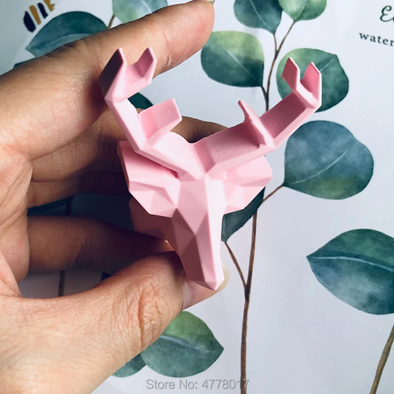 Ceny Geometryczne deer head projekt formy do betonu diy szczęście łosia mydło polimeru gliny formy silikonowe formy do gipsu zapach tynk samochodu craft