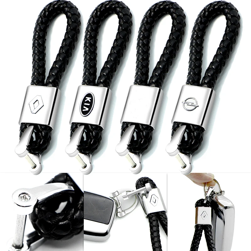 

1x Hand Woven Leather Car KeyChain Keyring Car Badge Key Ring for VWs Volkswagen Golf 4 Golf 7 Golf 6 Golf 5 Passat B6 B5 Polo