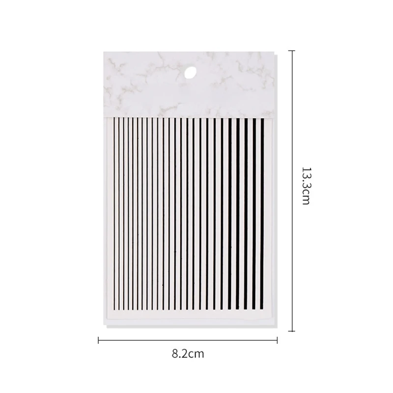 1 Sheet 3D Nail Stickers Self-adhesive Stripe Shape Mixed Patterns Transfer Decals Sticker Paper Nail Art Decoration Designs