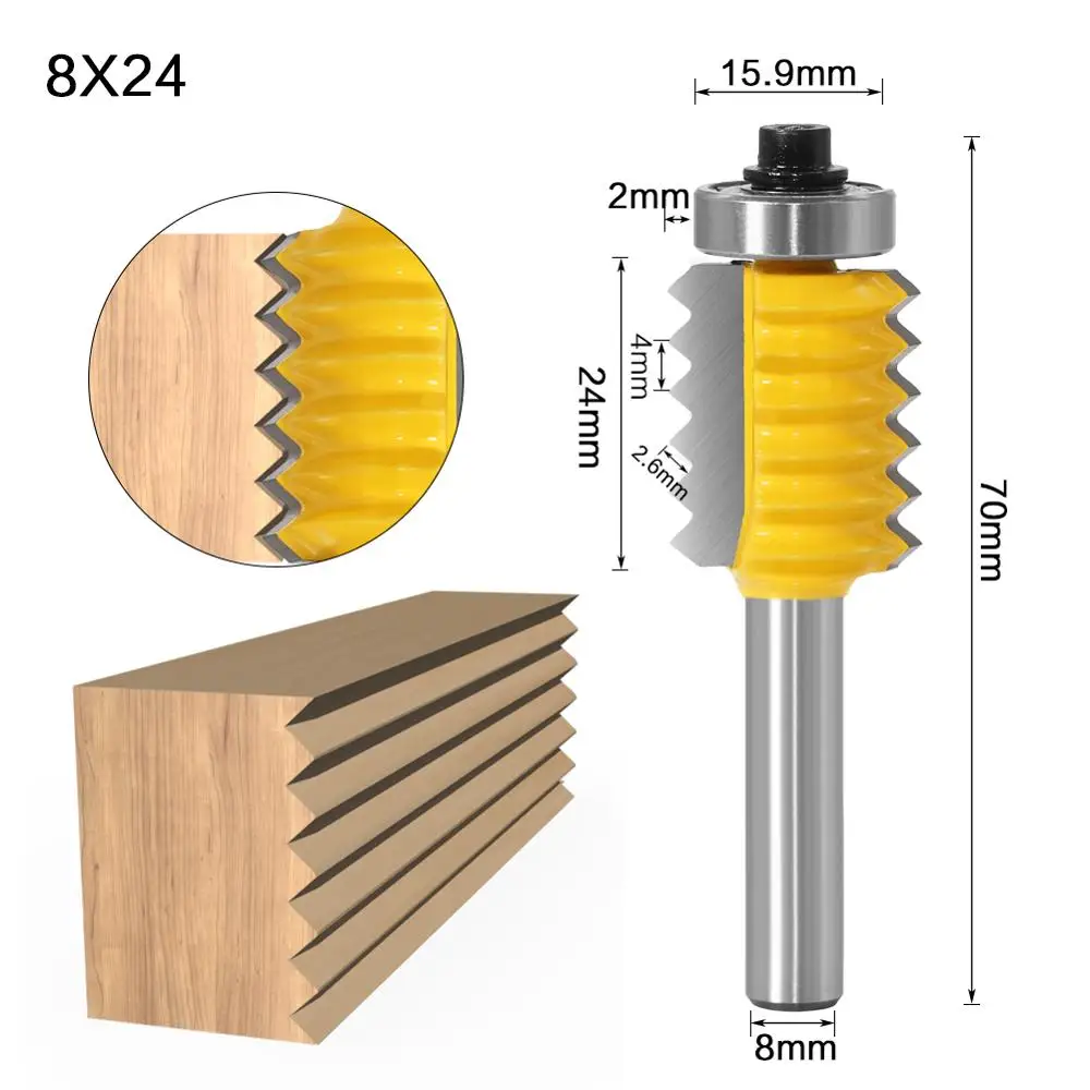 8mm Shank Raised Panel "V" Bits Joint Finger Joint Glue Milling Cutter For Wood Tenon Woodwork
