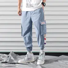 Грузовой Штаны Для мужчин в стиле хип-хоп Уличная бегуны впитывает пот и Штаны Повседневное свободное до щиколотки брюки