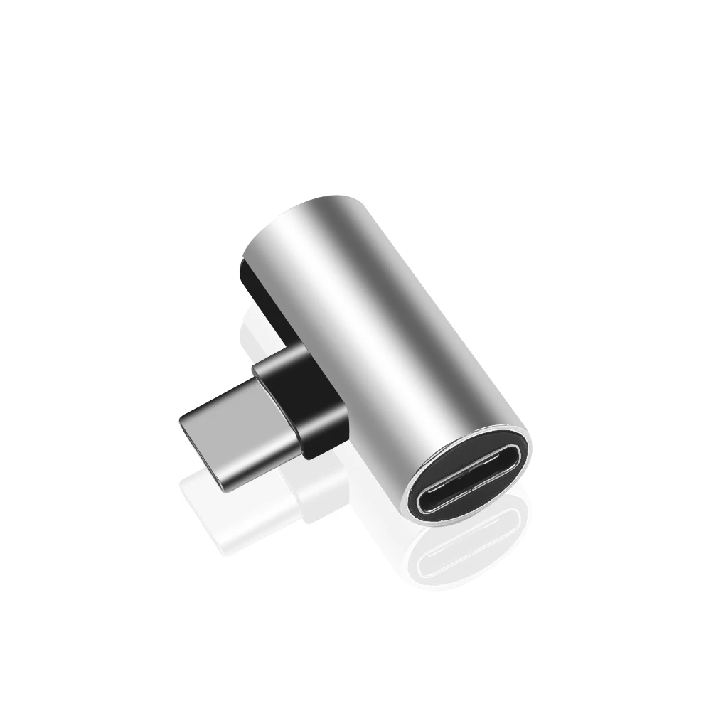 Серебристый USB адаптер 2 в 1 двойной тип C USB-C наушники аудио зарядка зарядное устройство адаптер сплиттер конвертер для Xiaomi huawei - Цвет: Серебристый