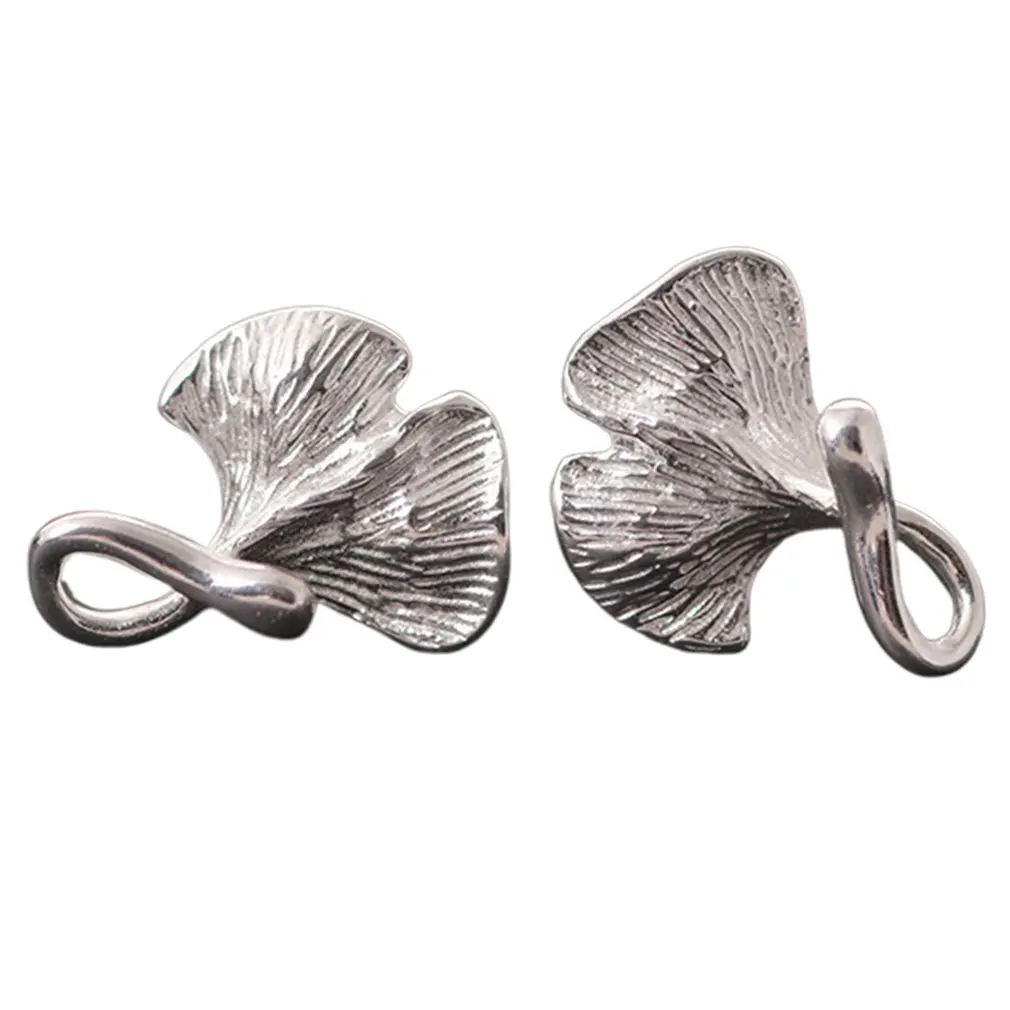 

S925 Silver Beautiful Literary Ginkgo Leaf Stud Earrings Simple Small Fresh Design Natural Element Earrings
