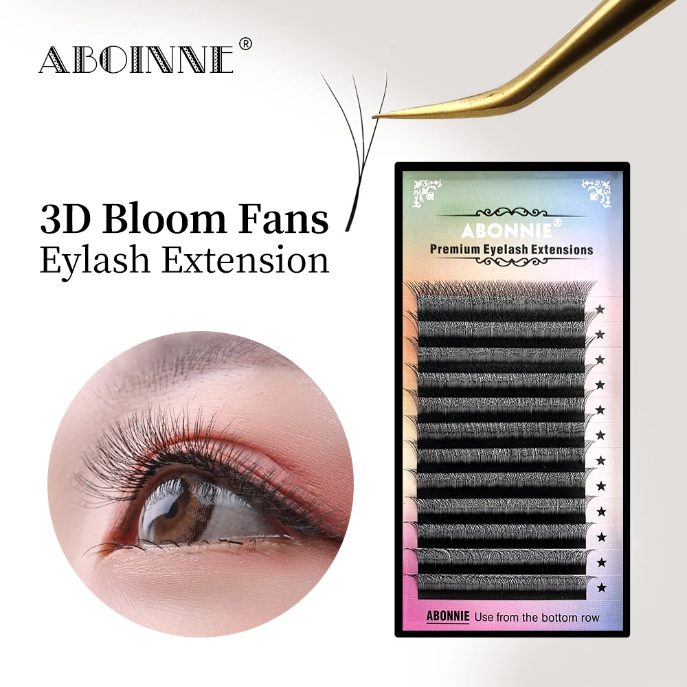 Ресницы Abonnie W-образные 3D-эффекты для наращивания с длинным стержнем смешанные |