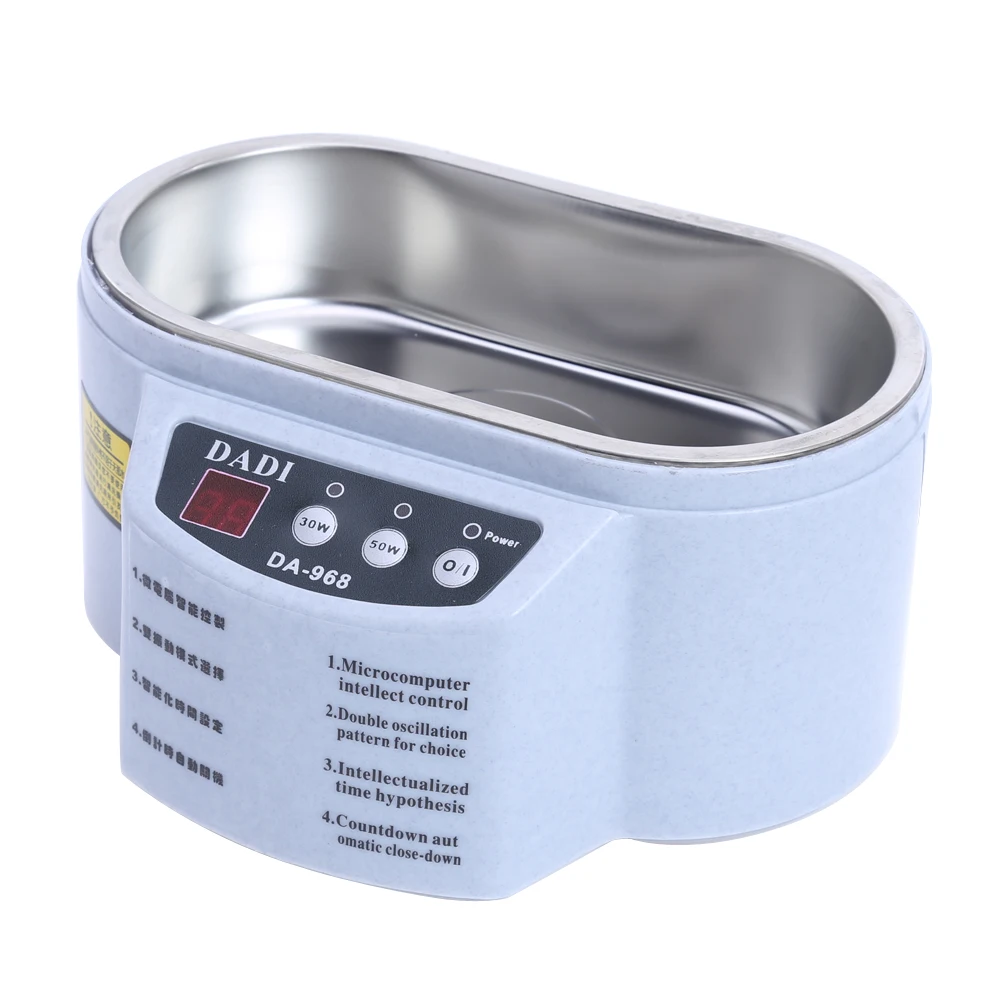 Grayish white Ultrasonic Cleaner Mini Glasses Jewelry Circuit Board Cleaning Machine Intelligent Control Bath Eyeglass Cleaner - Цвет: Grayish white