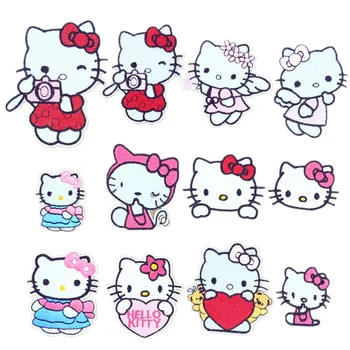 

50pcs/lot Embroidery Patches Animal Kitty Cat Backpack Bow Heart Wing Camera Clothing Decoration Iron Heat Transfer Applique