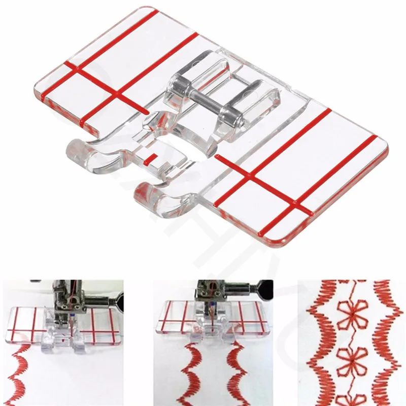 Plastic Border Guide Sewing Machine Presser Foot Parallel Stitch Feet Tool