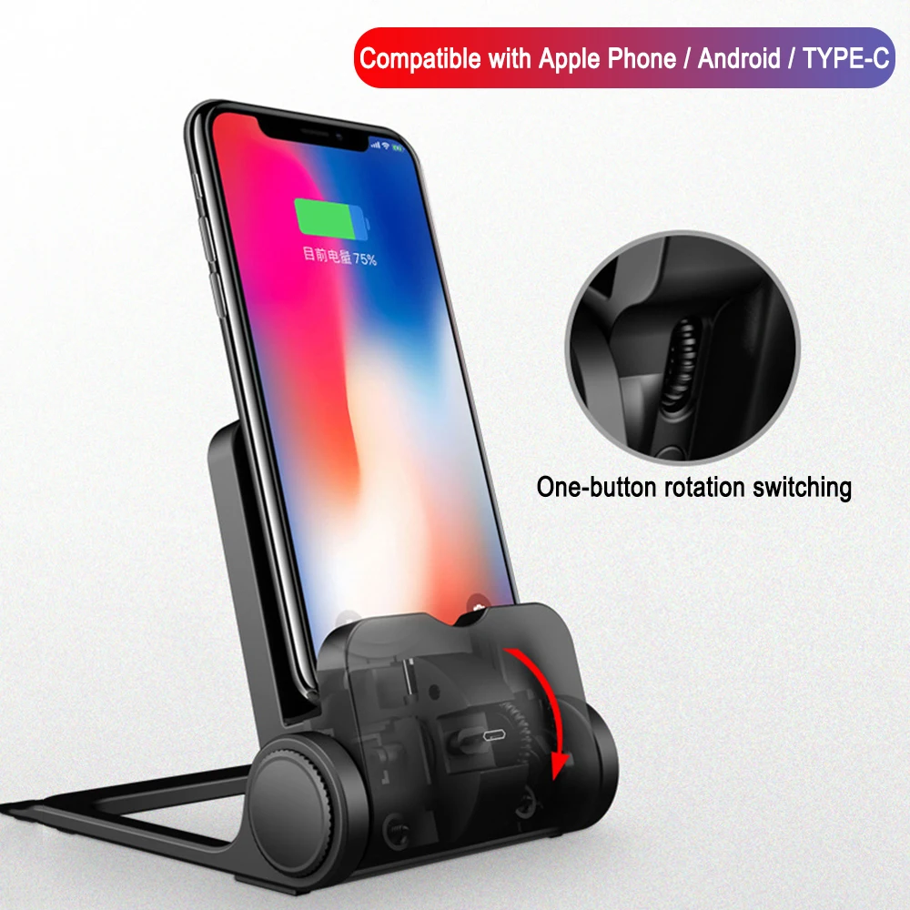 QI Быстрый автомобильный беспроводной Магнитный телефон Usb type-C настольное зарядное устройство для Iphone samsung Xiaomi Индукционная зарядка доска-планшет станция