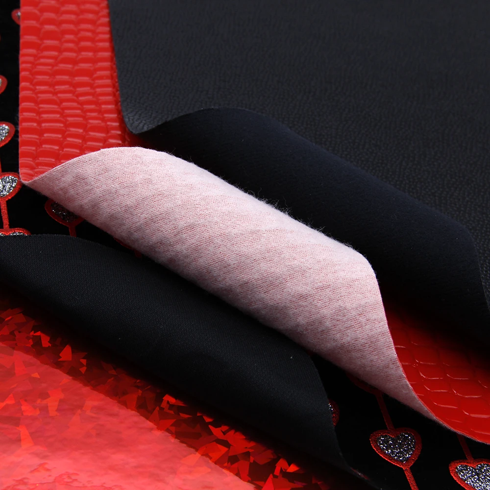 6 шт 20*34 см красная серия смешанных стилей искусственная кожа для изготовления домашнего текстиля серьги чехол для телефона обложка книги, 1Yc7862