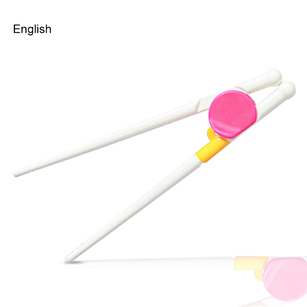 Pink English Packing Высокое качество 1 пара для взрослых и детей учебные палочки для еды детей начинающих обучения помощник помощь - Цвет: Pink English Packing