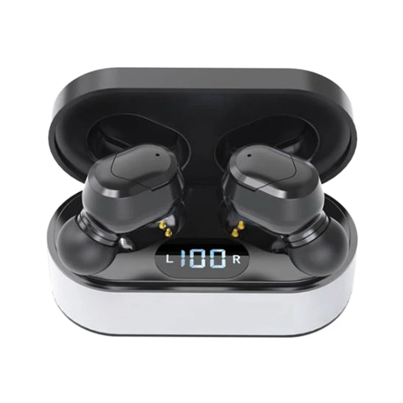 Bluetooth 5 0 Wireless Earphone LED Power Digital Display Stereo Automatic Pairing Waterproof Headset with Charging Case