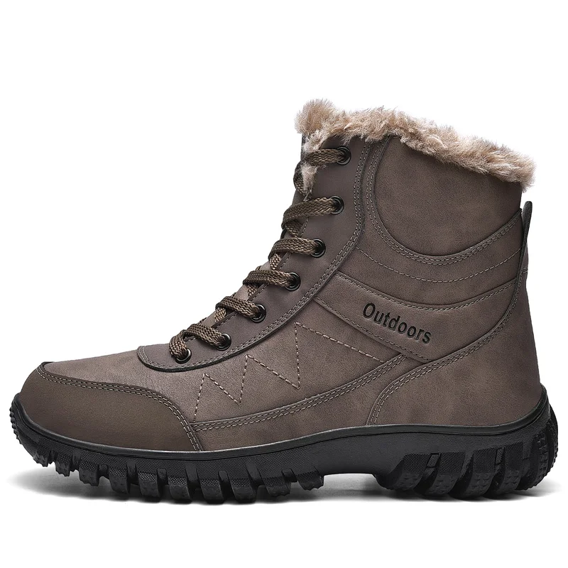 BVNOBET/Нескользящие кожаные мужские ботинки; популярная Удобная Зимняя мужская обувь; короткие плюшевые теплые военные ботинки; Zapatos De Hombre