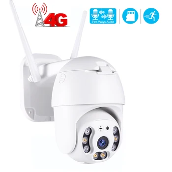 

USAFEQLO 4G 3G SIM Card Camera Wifi Outdoor PTZ HD 1080P Dome Camera Wireless IR 30M 3.6 CCTV Wifi IP Camera Two Ways Audio