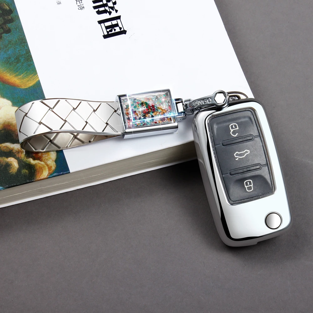 Чехол для ключей для Volkswagen VW PASSAT GOLF 6 Jetta Bora Polo Автомобильная камера заднего вида ТПУ Защита, ключи чехол автомобильные аксессуары